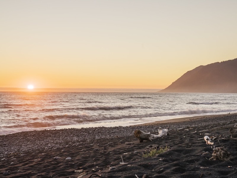 Golden-hour light on a coastal bluff
